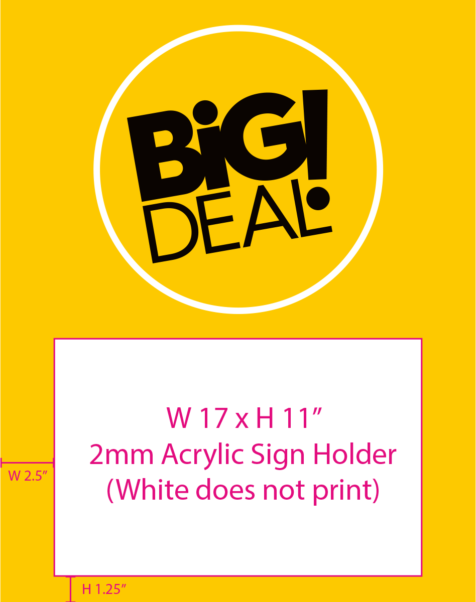 Big Deal Ironman Sign With Acrylic Sign Holders