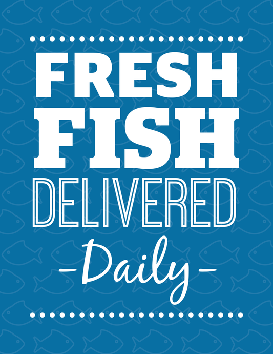 Fresh Fish Delivered Daily Poster (set of 5)